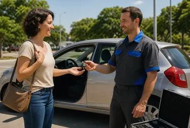 Chaveiro em Itaboraí usando ferramentas para abrir um carro.